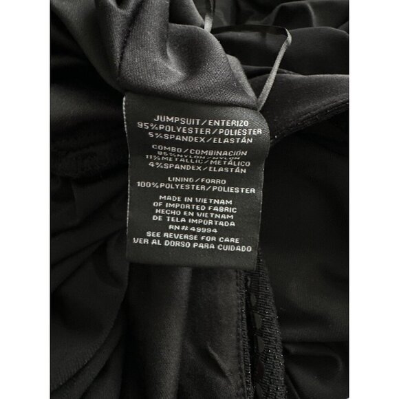 R&M Richards Black Jumpsuit Sequin Formal Sleeveless Wide Leg Zipper Back 20W - Picture 9 of 10